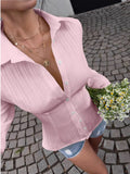 Fongt Button Cuffs With Long-Sleeved Lace-Up Shirt