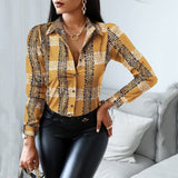 Sleeve Elegant Patchwork Slim