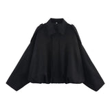 Fongt Women's ZA Summer New Shoulder Buckle Waist Bomber Jacket Three-Piece Set