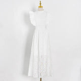 Fongt Sexy Hottie Style 2025 Spring New Design Sleeveless Perspective Lace Temperament Dress