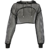 Fongt Resort Style Personality Grid Splicing With Hooded Hooded Sunscreen Shirt Women's Sports Leisure Top