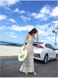 Fongt Beach Cross Fake Dress With Fishtail Dress Sexy Lace Bali Beach Dress-Outfit