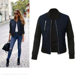 Winter Leisure Fashion Solid Women Jacket O-neck Zipper Stitching Quilted Bomber jacket 2019 New Women