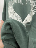 Graphic Washed Fleece Sweatshirts for Women 2023 Spring Autumn Vintage Loose Hooded Sweatshirt Female Pullovers