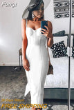 Dress evening 2023 summer women's long maxi bodycon dress ribbed orange red black sexy party dress club birthday