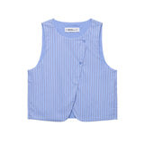Fongt Women's Explosive Vertical Striped Waistcoat + Straight Trousers Set