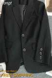 Spring Autumn Suit Jacket Women Vintage Blazers Solid Single-breasted Casual Coat Lady Black Pink Khaki Blazers