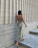 Satin Tube Maxi Dress-Outfit