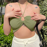 Spice Girls With A Single Solid Color Bottom Women's Top Summer Sexy Sling Strap Vest-Outfit