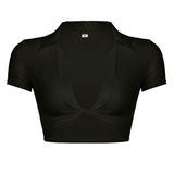 Fongt Sexy Thin Spring Perspective Open Fork Design T-Shirt Hottie Short External Mesh Sunscreen Shirt
