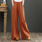 Summer Long Trousers Women Wide Leg Pants ZANZEA Casual Loose Pantalon High Waist Oversized Solid Harem Palazzo