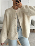 Fongt 2025 Women's Comfortable Casual Solid-Colored Knitted Shirt Jacket