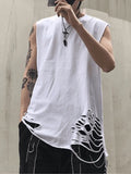 Men's Punk Distressed Vest-Outfit