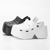 High Heels Wedges Clogs Women Mules 2024 New Chunky Platform Sandals for Women Summer Beach Thick Bottom Slippers Slides-Outfit
