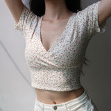 Slim Short Sleeve V-neck Sexy Clothes Tee