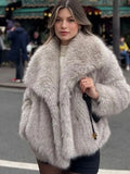 Fongt Women's Winter Fashion Temperament Style Wind Artificial Fur Coat D69352