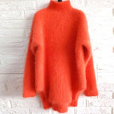 casual loose turtleneck loose fleece thicken elegant