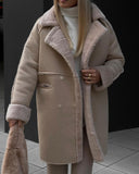 Fongt Winter New Fur Coat Collar Long Sleeves Plush Jacket