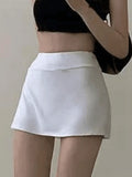Lined Split Tennis Mini Skirt-Outfit