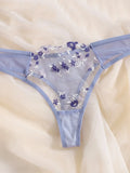 Floral Embroidery Transparent Lace 2 Piece Set-Outfit