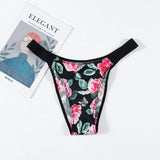 Silk Scarless Thong Women's New Printing Low-Waist Sexy T-Pants Hot Seduction Yoga Invisible Pants