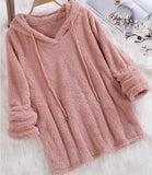 Fongt Autumn And Winter Explosion Of Solid Color Long-Sleeved Hat Hair Double-Sided Plush Pyjamas