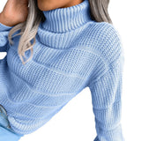 Fongt Red Explosion Autumn And Winter High-Neck Long Sleeve Hollow Casual Base Knitted Sweater Women's Clothing