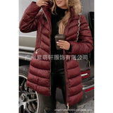 Fongt Thick Hooded Cotton Clothes Women's Long-Haired Collar Fashion Cotton Jacket Winter Cotton Clothes Women