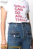 Casual Women T-shirt Letter Printed O-neck Short Sleeve Lady Tee Pullover Tops Tee Shirt 2023 Summer Clothes