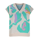 Fongt Collared Threaded Silk Sweater Temperament Fashion Knitted Vest