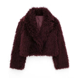 Fongt Women's ZA Autumn And Winter New Fashion With Fur Curly-Haired Fashion Short Coat