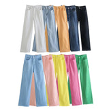 New Spring Style Is High-Waisted And Thin, Loose Straight Trousers, Casual Wide-Leg Pants 6147001-Outfit
