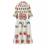 Fongt Women's Clothing Explosion Positioning Printing Long Dress