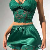2024 New Sling Lace Vest Lace Lace Blouse Lace Shorts Two-Piece Pajamas