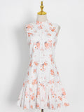 Fongt Dress Women's Spring High Sense 2025 Women's New Temperament Sleeveless Skirt Floral Dress Dress