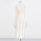 Vietnamese Style Niche Lace Dress 2025 New High-End Embroidery Collar Slimming Dress