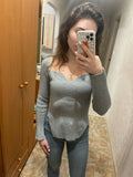 Fongt New Autumn And Winter Elastic Open Shoulder Base Knit-Outfit
