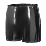 Fongt Men's PVC Mirror Bright Leather Casual Shorts Sexy Zipper Open File Lederhoers Size Accurate-Outfit