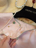 Chinese Style High-End Short-Sleeved Bat Sleeve Shirt Women's 2024 Summer New Disc Button Round Neck T-Shirt-Outfit