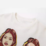 New Girls' Printed Loose-Fitting Hoodie 1131815-Outfit