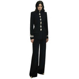 Fongt Early Autumn New Star Fashion Nails Set With A Collar Jacket Trousers Set