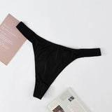 Sexy Ice Silk Scarless Thong Trousers Women Low-Rise Naked Motion Yoga Invisible Lady