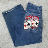 Big Boy Jeans Xinjiajuku Hip-Hop Cartoon Pattern Loosely Embroidered Jeans-Outfit