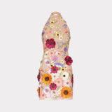 Women's Embroidered Three-Dimensional Flower Hanging Neck Dress Dress Dress