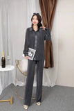 Fongt Suit Female Temperament Loose Long-Sleeved Shirt Two Sets Of Leisure High-Waist Hanging Pendant 100 Rolls