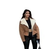 Fongt Autumn And Winter New Short-Term Collar Fashion Korean Version Of Women's Long-Sleeved Pure Color Coat