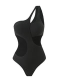 2024 New Solid-Color One-Shoulder Sexy Hollow One-Pack Swimsuit Bikini