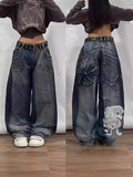 Hiphop New Spring Hip-Hop Style Straight Jeans With Loose Broad Legs-Outfit