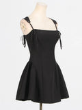 Fongt Temperament Dress Women 2025 Spring New Elegant Wind Strap Design Feel Solid Color Sling