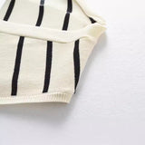 Fongt Women's Clothing Explosion V-Neck Sleeveless Striped Knitted Vest Women's Fashion